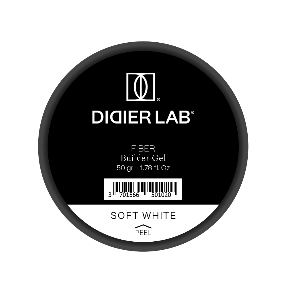 Didier Lab, Билдър гел - фибро стъкло, Fiber - builder gel, Soft white, 50гр