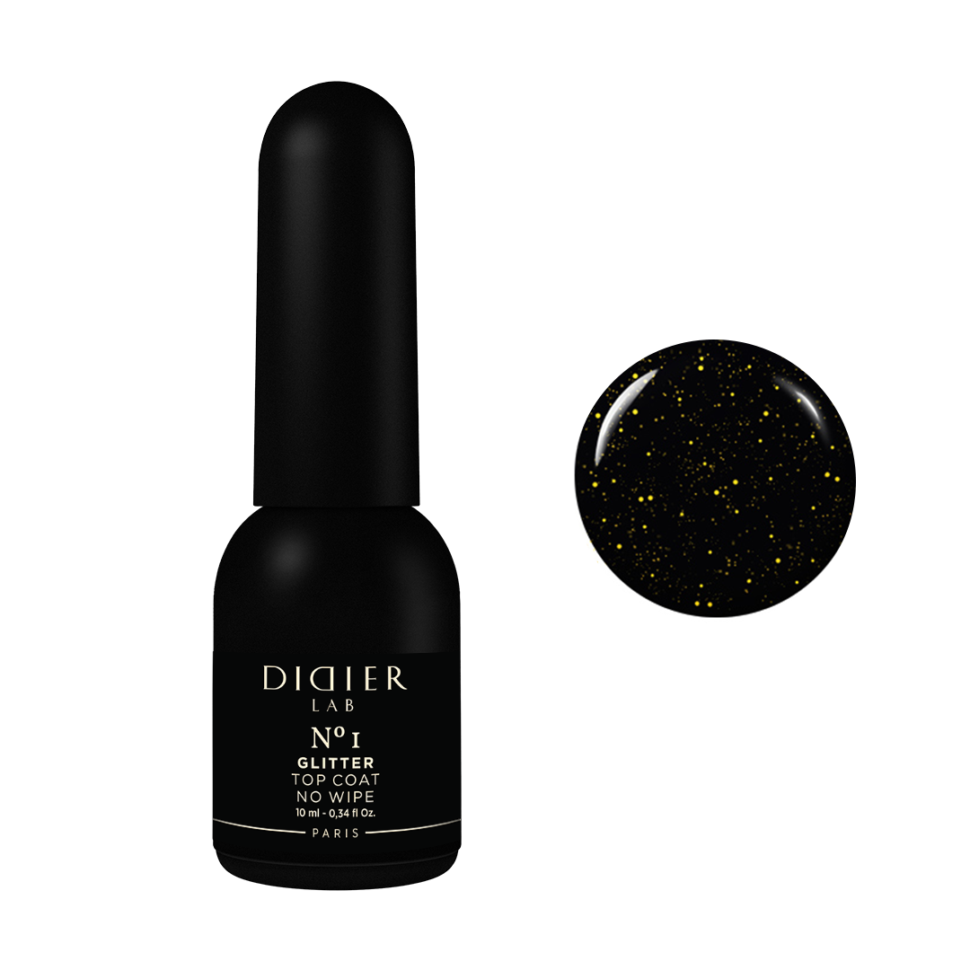Didier Lab ,Топ Лак, Бласък, без лепкав слой , No.1, Top coat, no wipe, Glitter, No1 10ml - Didier Lab Bulgaria