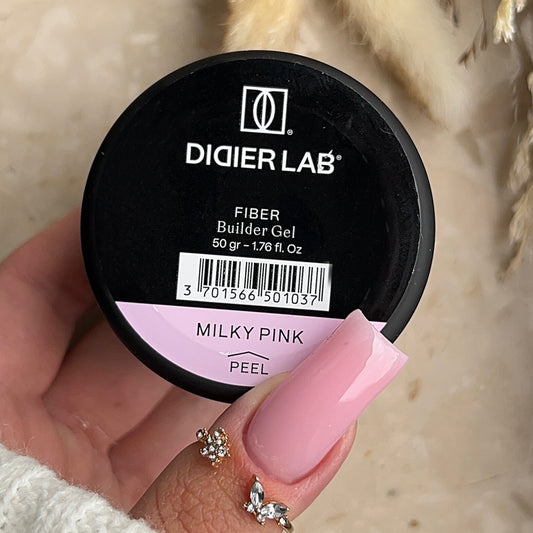 Didier Lab, Билдър гел - фибро стъкло, Fiber builder gel, "Milky Pink", 50гр