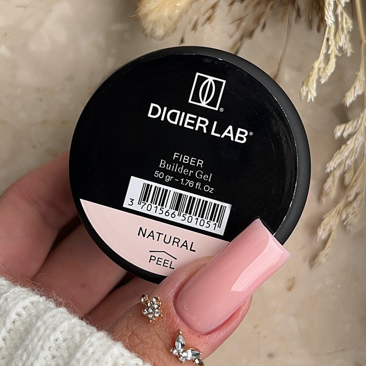 Didier Lab, Билдър гел - фибро стъкло, Fiber builder gel, "Natural", 50гр