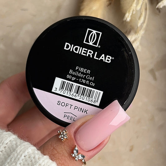 Didier Lab, Билдър гел - фибро стъкло, Fiber builder gel, "Soft Pink", 50гр