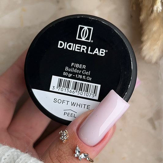 Didier Lab, Билдър гел - фибро стъкло, Fiber builder gel, "Soft white", 50гр