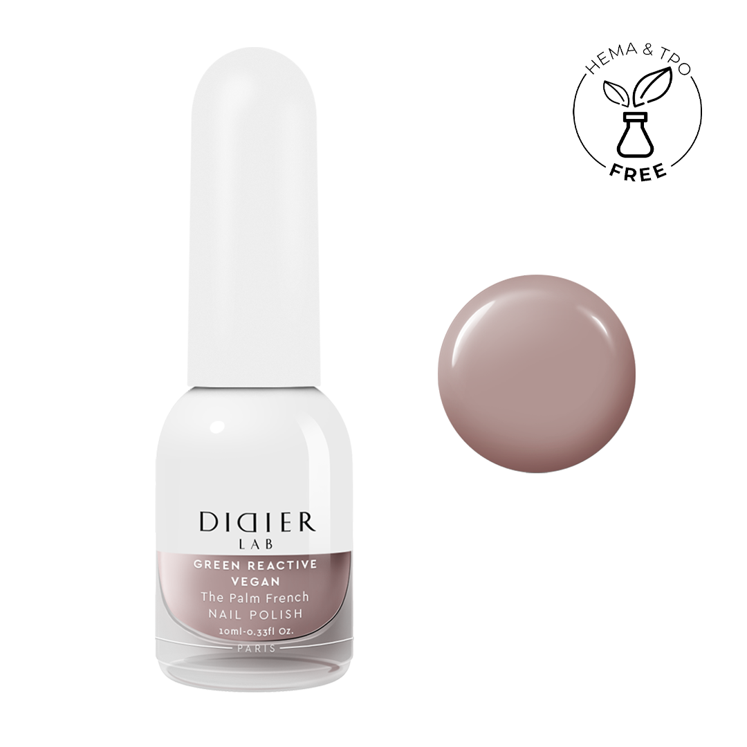 Зелен реактивен, веган лак за нокти "Didier Lab", green reactive nail polish , The palm French, 10мл