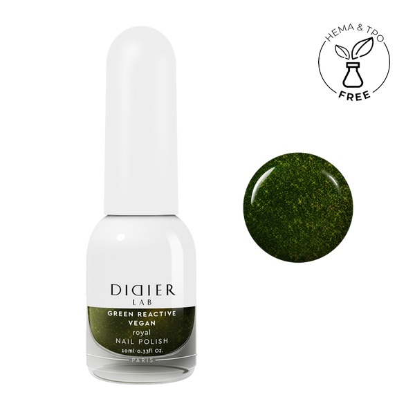 Зелен реактивен, веган лак за нокти, green reactive nail polish, "Didier Lab", royal, 10 мл