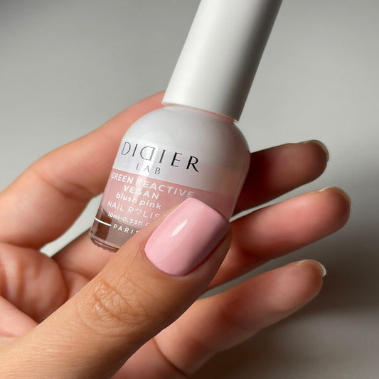 Зелен реактивен, веган лак за нокти, green reactive nail polish, "Didier Lab", blush pink, 10 мл