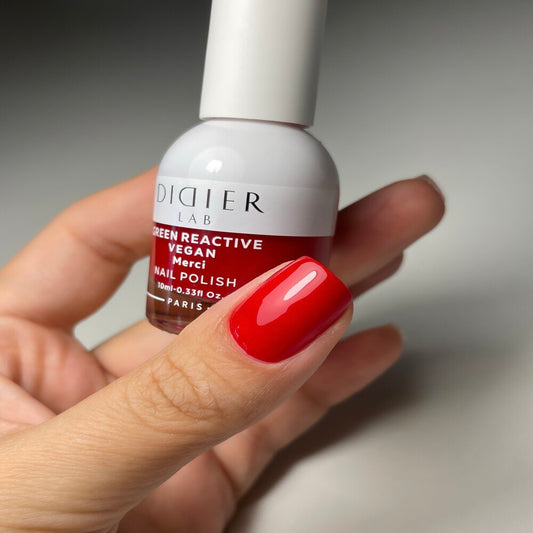 Зелен реактивен, веган лак за нокти, green reactive nail polish, "Didier Lab", Merci, 10 мл