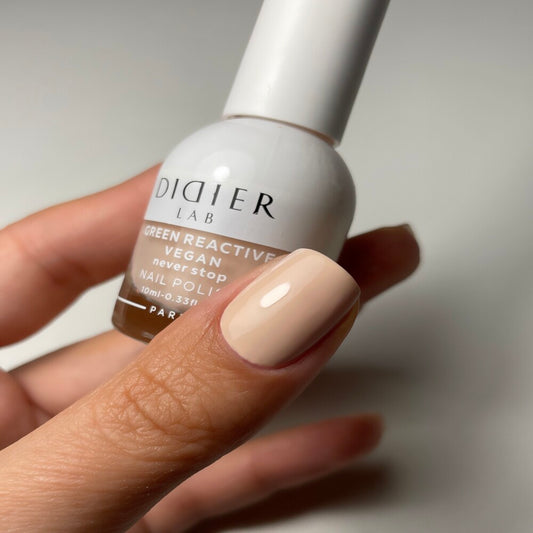Зелен реактивен, веган лак за нокти, green reactive nail polish, "Didier Lab", never stop, 10мл