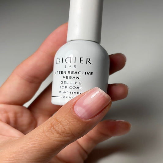 Зелен реактивен, веган гелоподобен топ лак, green reactive top coat, "Didier Lab", 10мл