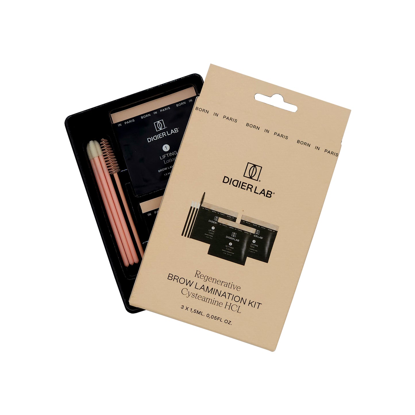 Регенериращ комплект за ламиниране на вежди, Didier Lab, 3x1 бр.х1,5 ml