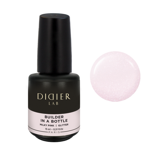 Изграждащ гел, 15мл, Builder in a bottle, 15ml, Didier Lab,Milky Pink Glitter