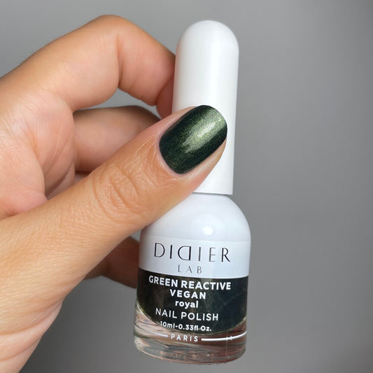 Зелен реактивен, веган лак за нокти, green reactive nail polish, "Didier Lab", royal, 10 мл