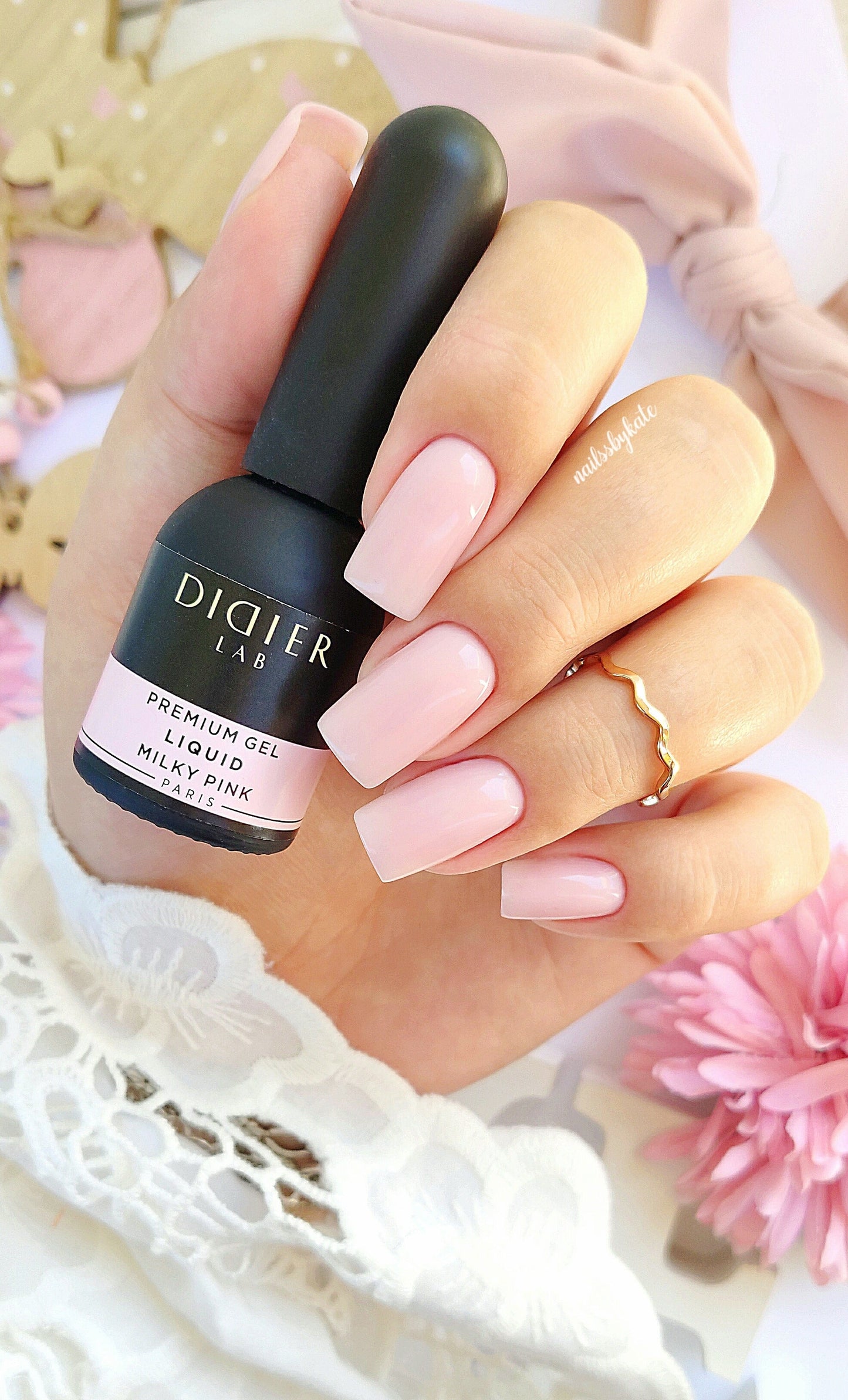 "Didier Lab" Premium liqud gel, milky pink, 10ml