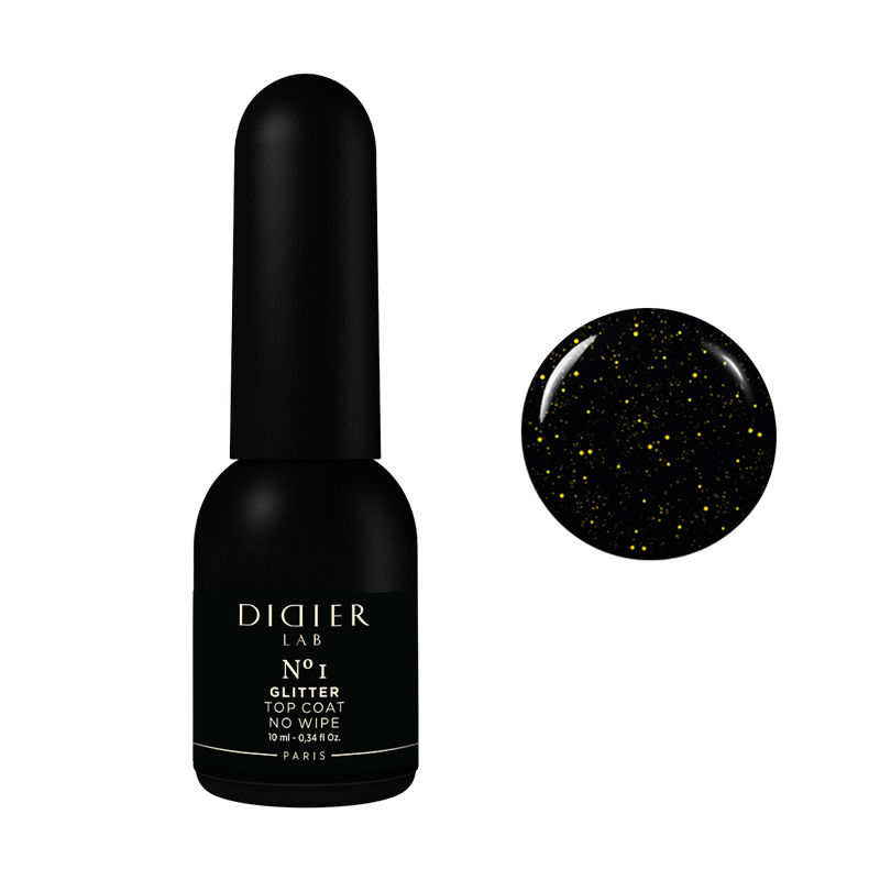 Didier Lab ,Топ Лак, Бласък, без лепкав слой , No.1, Top coat, no wipe, Glitter, No1 10ml - Didier Lab Bulgaria