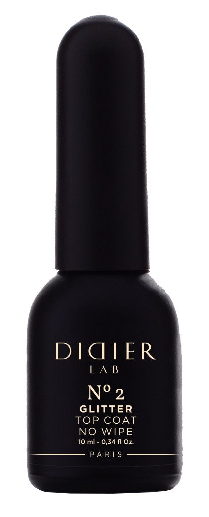 Didier Lab ,Top coat, no wipe , glitter, No2 , Топ Лак - Бласък, без лепкав слой, No.2, 10ml - Didier Lab Bulgaria