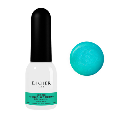 Didier Lab "Exotic" гел лак, Turquoised Motmo, 10мл