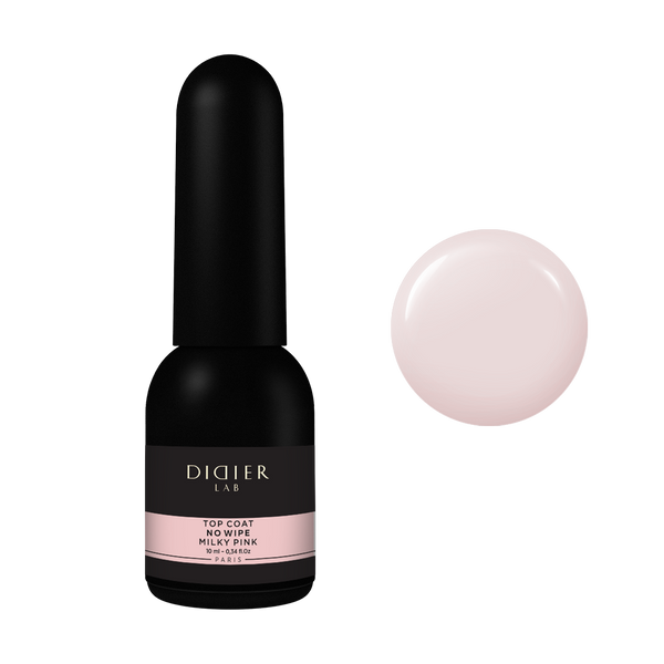 Top coat no wipe, Топ лак без лепкав слой, "Didier lab", Milky Pink, 10ml